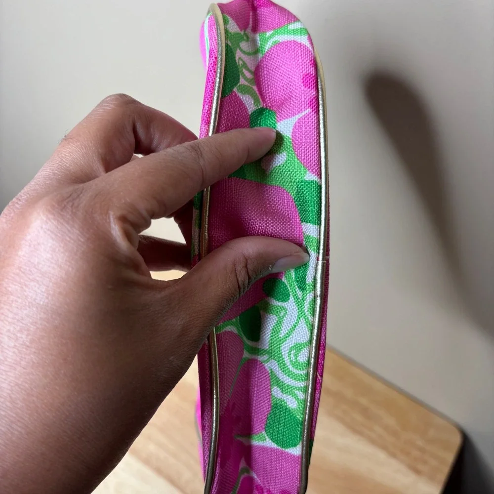Lilly Pulitzer for ESTĒE Lauder Spring Pink Green Floral Cosmetic Makeup Bag